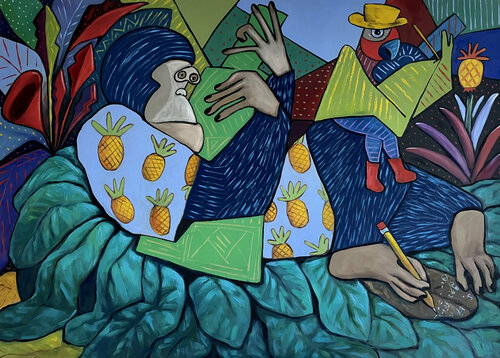 Jungle jazz. di Ta Byrne, Pittura in vendita su Singulart