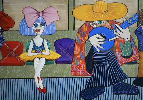 Ballerina and teddy social distancing Ta Byrne