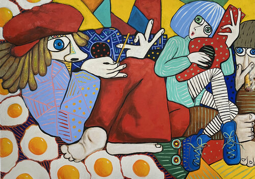 The jazz duo van Ta Byrne, Schilderij te koop op Singulart