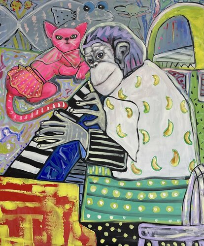 The piano player. van Ta Byrne, Schilderij te koop op Singulart