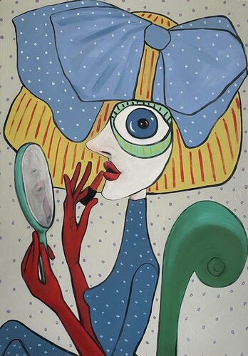 Lady in blue van Ta Byrne, Schilderij te koop op Singulart