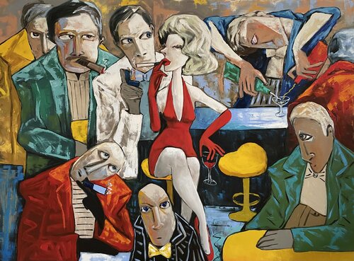 Lady in red van Ta Byrne, Schilderij te koop op Singulart