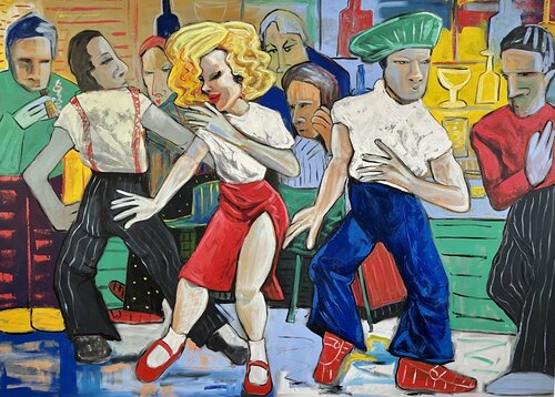 The Dancers van Ta Byrne, Schilderij te koop op Singulart