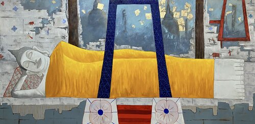 Reclining Buddha van Ta Byrne, Schilderij te koop op Singulart