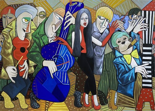 The piano player. van Ta Byrne, Schilderij te koop op Singulart