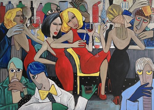 My Ladies. van Ta Byrne, Schilderij te koop op Singulart