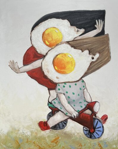 Two Egg friends di Ta Byrne, Pittura in vendita su Singulart