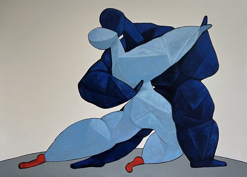 Lovers  Tango dancing di Ta Byrne, Pittura in vendita su Singulart