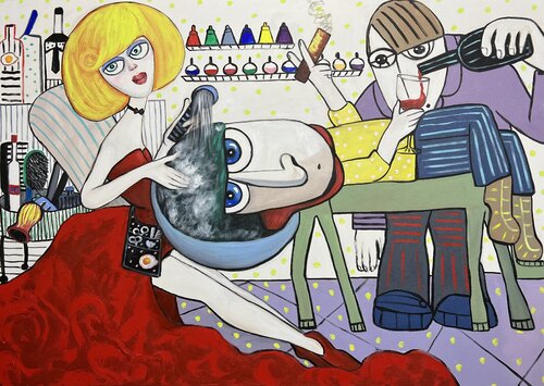 King of jazz at the salon di Ta Byrne, Pittura in vendita su Singulart