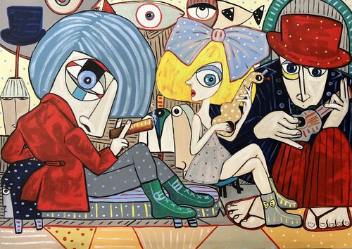 King of jazz trio di Ta Byrne, Pittura in vendita su Singulart