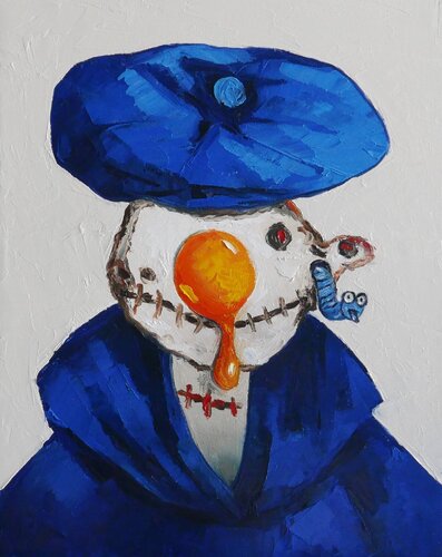 Egg boy ready for a Halloween party van Ta Byrne, Schilderij te koop op Singulart