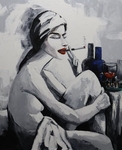 Blue eyes van Ta Byrne, Schilderij te koop op Singulart