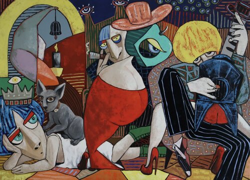 King of jazz relaxing di Ta Byrne, Pittura in vendita su Singulart