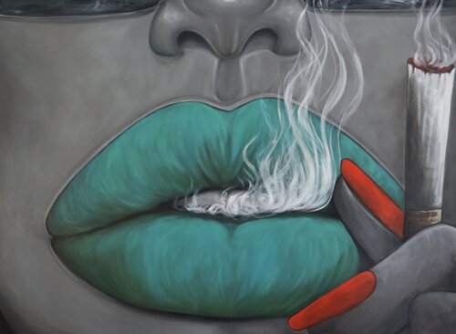 Lady with green lips di Ta Byrne, Pittura in vendita su Singulart