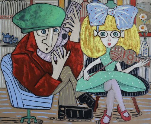 The jazz duo di Ta Byrne, Pittura in vendita su Singulart