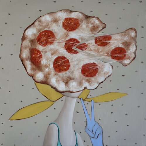 Pizza girl di Ta Byrne, Pittura in vendita su Singulart