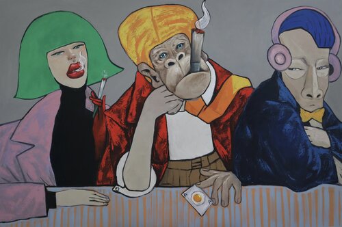 Boss in deep thought di Ta Byrne, Pittura in vendita su Singulart