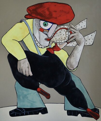 Playing the sax di Ta Byrne, Pittura in vendita su Singulart