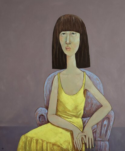 Lady in yellow di Ta Byrne, Pittura in vendita su Singulart