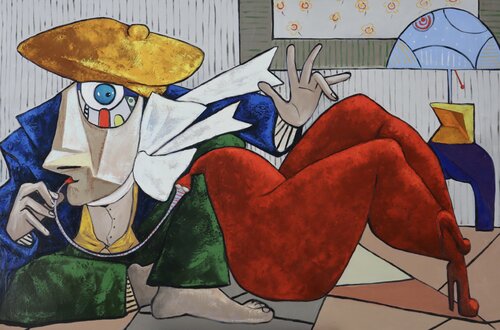 Saxophonist van Ta Byrne, Schilderij te koop op Singulart