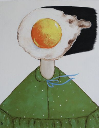 Egg girl in green van Ta Byrne, Schilderij te koop op Singulart