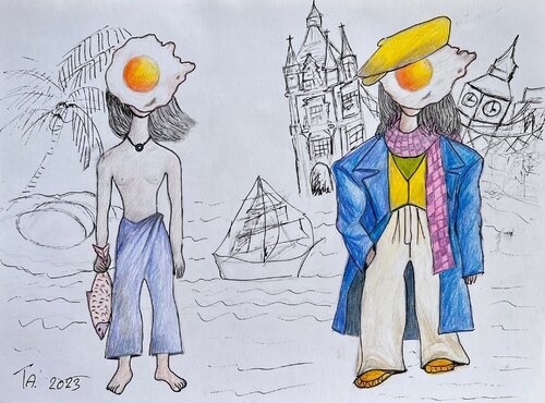 Front cover of my book Egg Island di Ta Byrne, Pittura in vendita su Singulart