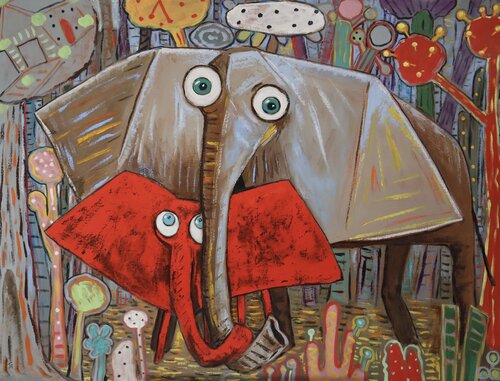 Dumbo and Jumbo van Ta Byrne, Schilderij te koop op Singulart