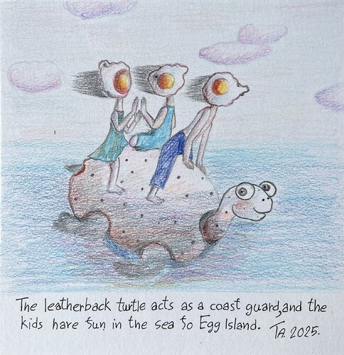 Egg kids having fun in the sea by Ta Byrne, 油畫 for Sale on Singulart