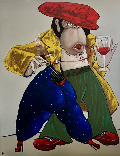 Boss making music van Ta Byrne, Schilderij te koop op Singulart