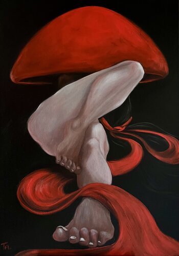 Lady in a red hat von Ta Byrne, Malerei kaufen auf Singulart