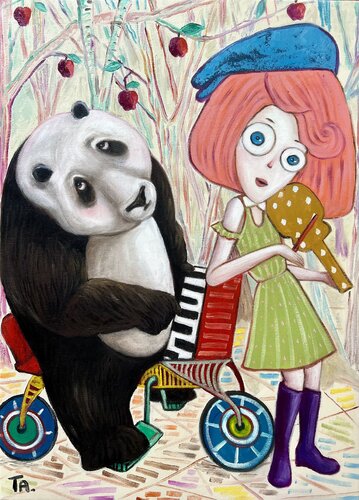 The Violinist and Piano Player von Ta Byrne, Malerei kaufen auf Singulart