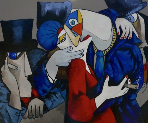 Conspirator's boss with his lover van Ta Byrne, Schilderij te koop op Singulart