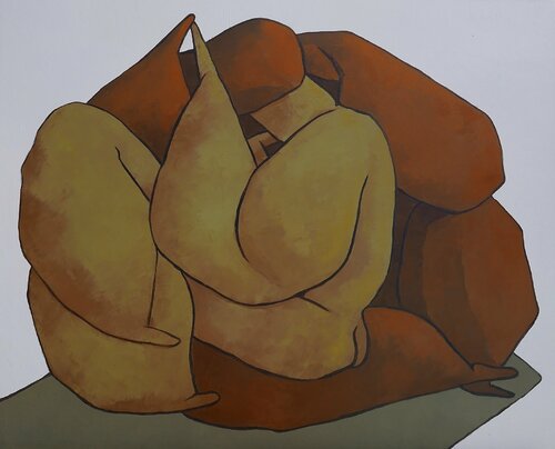 Lovers in love van Ta Byrne, Schilderij te koop op Singulart