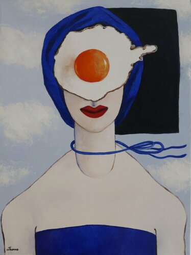 Egg girl van Ta Byrne, Schilderij te koop op Singulart
