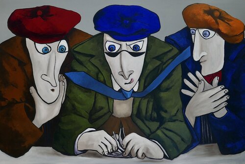 Conspirator's scheming van Ta Byrne, Schilderij te koop op Singulart