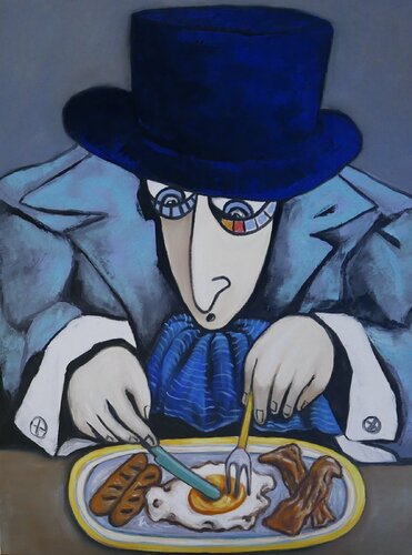 The Boss tucks in van Ta Byrne, Schilderij te koop op Singulart