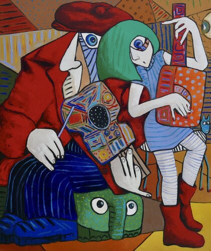 Princess of jazz jamming van Ta Byrne, Schilderij te koop op Singulart