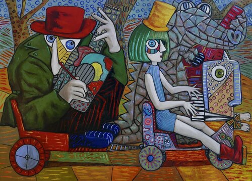 Princess of jazz & friends van Ta Byrne, Schilderij te koop op Singulart