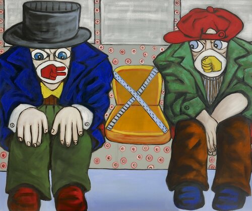 Unsocial distance van Ta Byrne, Schilderij te koop op Singulart