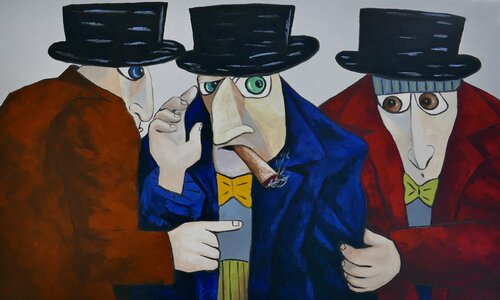 Conspirators, let's talk van Ta Byrne, Schilderij te koop op Singulart
