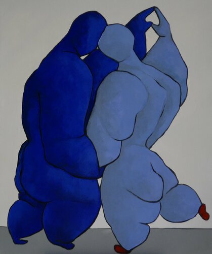 Lovers, dancing cheek to cheek van Ta Byrne, Schilderij te koop op Singulart