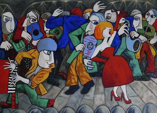 Bangkok night life van Ta Byrne, Schilderij te koop op Singulart