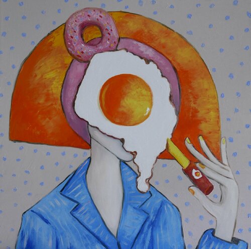 Egg Girl van Ta Byrne, Schilderij te koop op Singulart