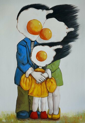 The Egg family van Ta Byrne, Schilderij te koop op Singulart