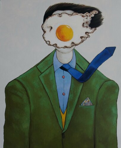 Egg boy in a windy day van Ta Byrne, Schilderij te koop op Singulart