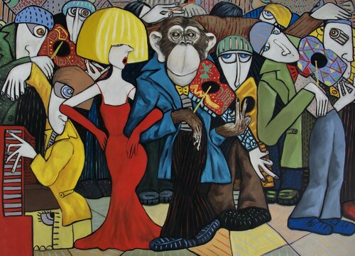 Lady in red with the Maestro van Ta Byrne, Schilderij te koop op Singulart