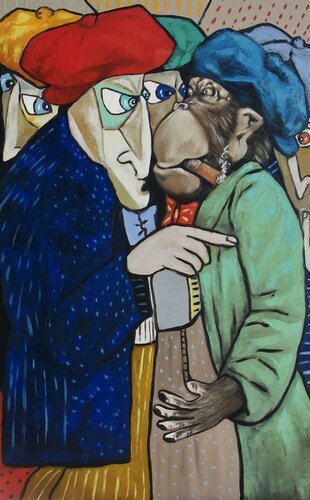 The Boss eye to eye van Ta Byrne, Schilderij te koop op Singulart