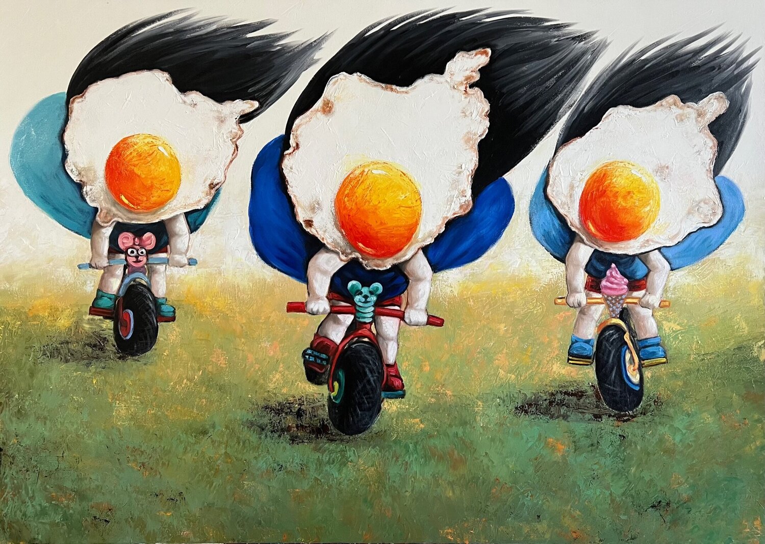 Egg girls on bikes Ta Byrne