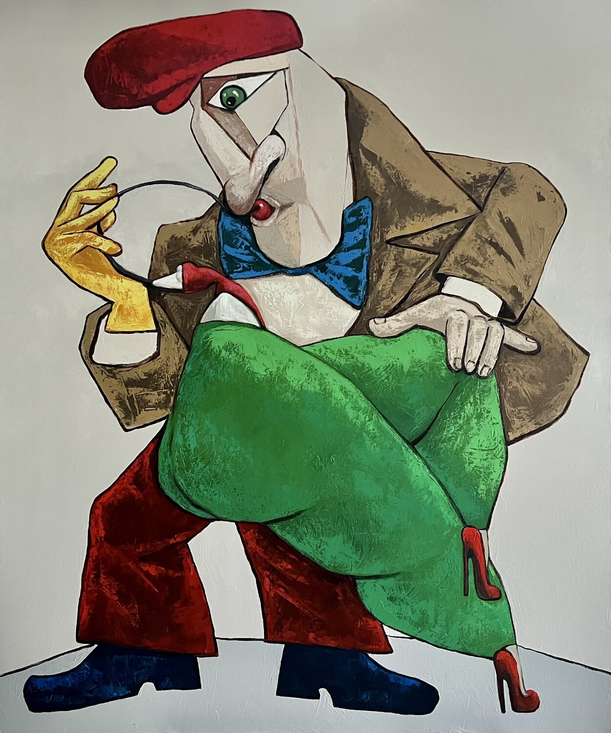 Sax player and Lady in green Ta Byrne