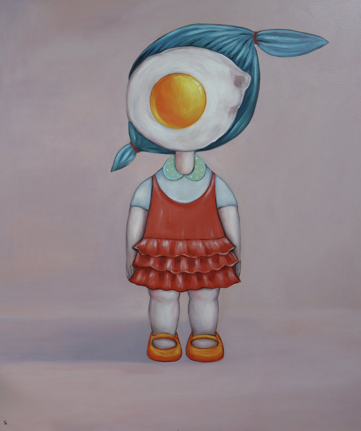 Cute Egg Girl by Ta Byrne (2023) Painting Oil on Canvas SINGULART